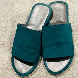Teal Slide Sandals